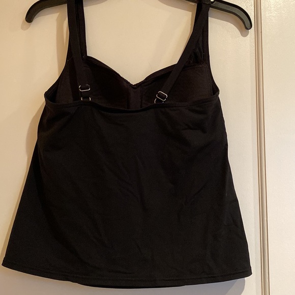 Lands End Swin 6P Tankini Jet Black Top - Picture 3 of 10